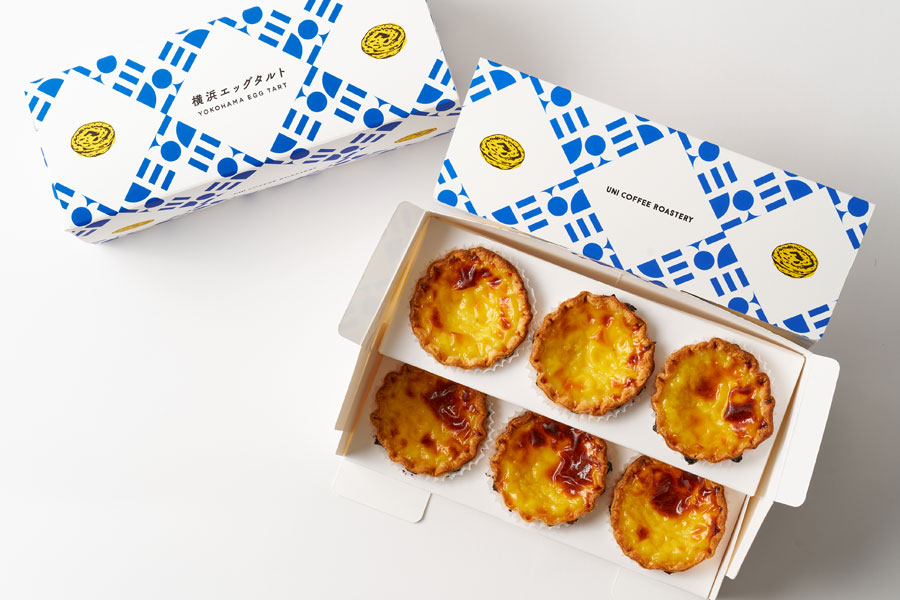 横浜エッグタルトが６つ入ったのギフトセットの画像。