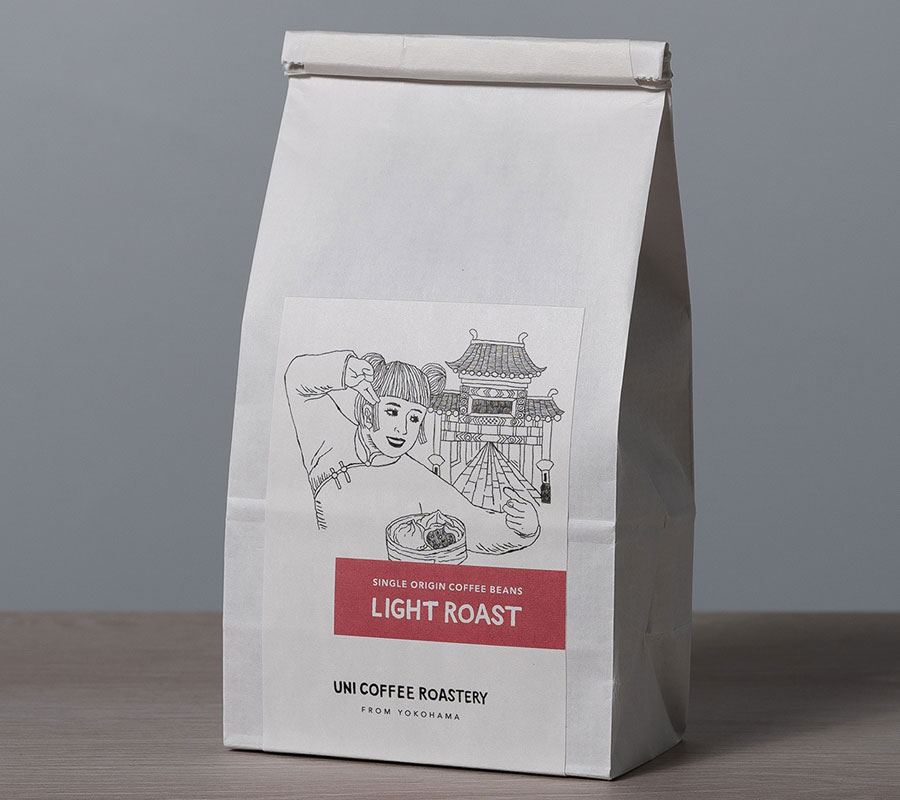 ライトローストコーヒー豆の横浜中華街の絵柄